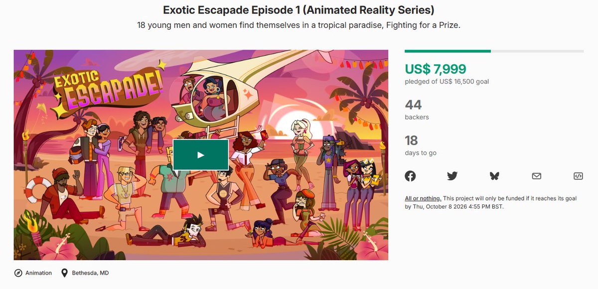 ExoticEscapade's tweet photo. Currently the EE Kickstarter is 48% funded! with 18 days left to go! 🌟

EP1 is going strong with 1/4 of it animated! Help us reach our goal so we can bring you this ONE HOUR long episode sooner! ✨

🔗 https://t.co/aHM466pJ8s

#eetwt #ExoticEscapade #indieanimation #kickstarter https://t.co/SHe77ZCYra
