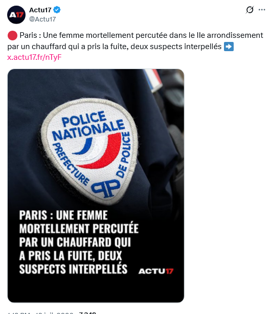 Regard_clair's tweet photo. Le deux poids deux mesures est insupportable.
Un délinquant tué après avoir refusé d’obtempérer : émeutes, indignation de Macron, minute de silence à l'AN.
Les victimes ? Une ligne dans la presse. Parfois on ne connait même pas leurs prénoms. C'est honteux. #hdpros2we https://t.co/dA7AXq5JiJ