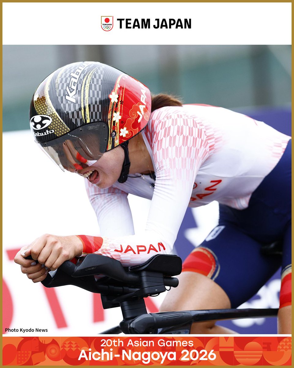 TeamJapan's tweet photo. ◤ 📸TEAM JAPAN Shots #愛知名古屋2026 ◢

🚴自転車／ロード

【男子個人タイムトライアル】
2位 今村駿介 選手

【女子個人タイムトライアル】
6位 小林あか里 選手

今村駿介選手が銀メダルを獲得🥈✨️
小林あか里選手は6位入賞を果しました👏

@JCF_cycling
#TEAMJAPAN #ともに一歩踏み出す勇気を

愛知・名古屋アジア大会はTBS ▶︎ @TBS_TV_S1