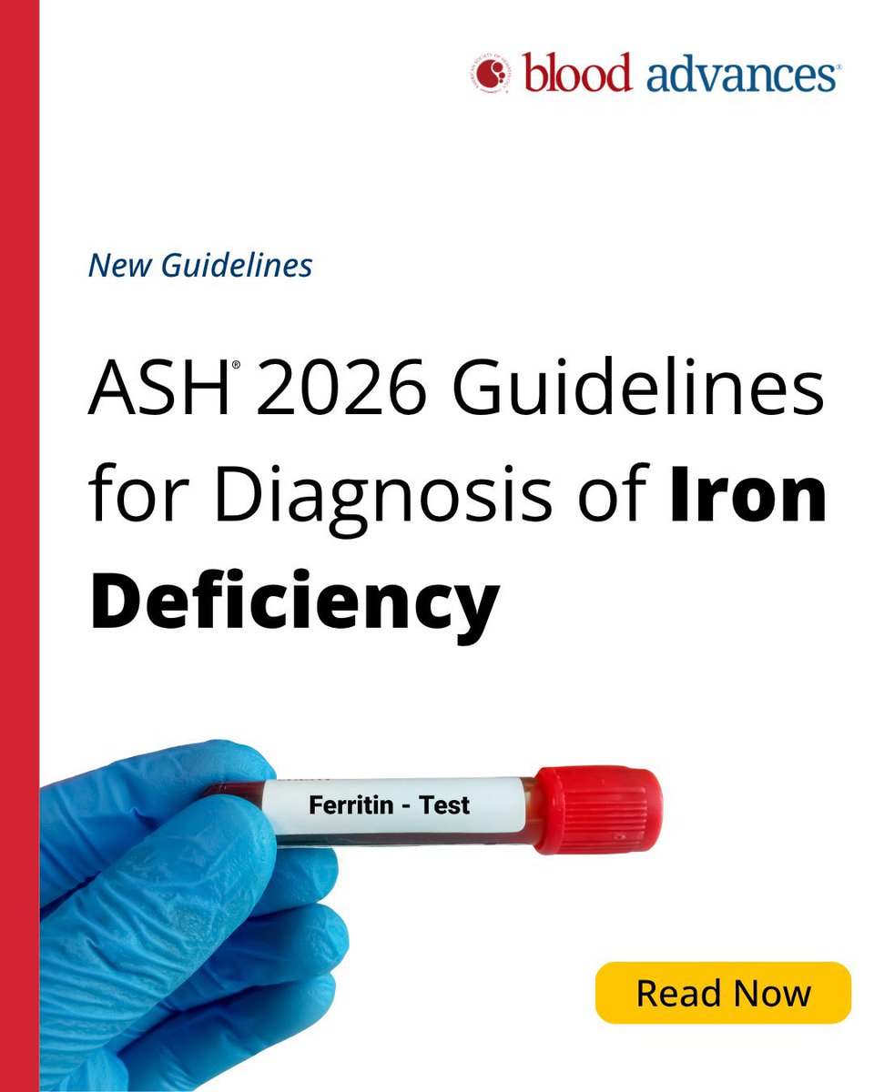 ialharbimd's tweet photo. توصيات جديدة من @ASH_hematology 
لتشخيص مرض نقص الحديد
غيرت الجمعية الأمريكية لأمراض الدم ASH حد مركب مخزون الحديد Ferritin لأول مرة بناءً على الأدلة: الوحدة ng/ml
* الأطفال (9أشهر-4سنوات): ≤20
*البالغون/الحوامل: ≤30
*الفئات عالية الخطورة: ≤50 
*مع وجود التهاب: <100 أو TSAT<20%

النتيجة: تشخيص أكثر سرعة وأدق

#فقر_الدم #نقص_الحديد #أمراض_الدم