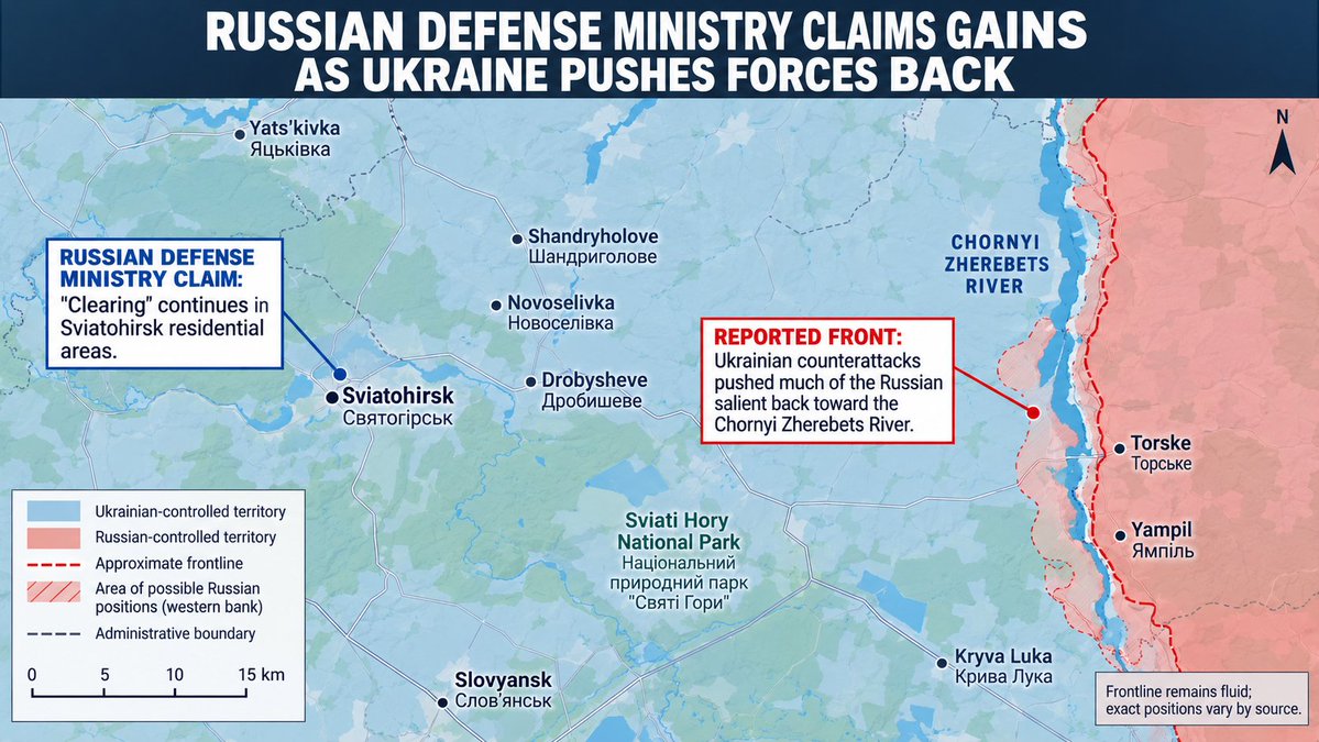 JayinKyiv's tweet photo. Slowly becoming declassified, Ukraine's successful ongoing "Operation Vivaldi" that's thus far pushed Russians back around 30km in the Lyman section of the front - even admitted by all Russian military bloggers - is being totally ignored by the Kremlin, whose Ministry of Defense continues to put out nonsense about their "clearing operations" occurring in places where Russians haven't been in months, 30km to the west.

Even Deepstate finally reflects the Russian retreat.