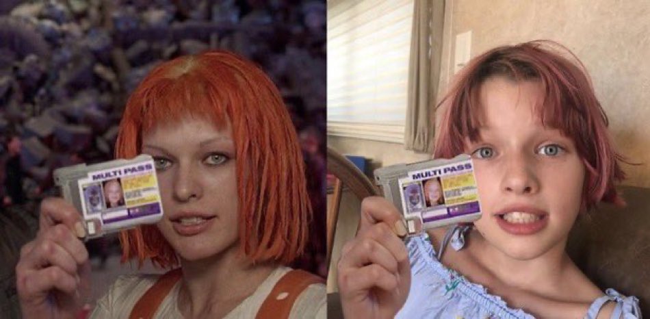Param4ck's tweet photo. Hey @lucbesson et @NetflixFR @netflix , faites une série du 5eme élément avec la fille de de Milla Jovovich !  
Succès garanti. https://t.co/3YvuKxOwy8