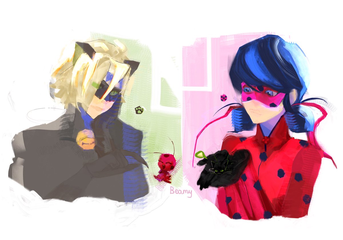 beamzel's tweet photo. @sysinacgi Cat noir and Ladybug! https://t.co/NxraNOhrNA