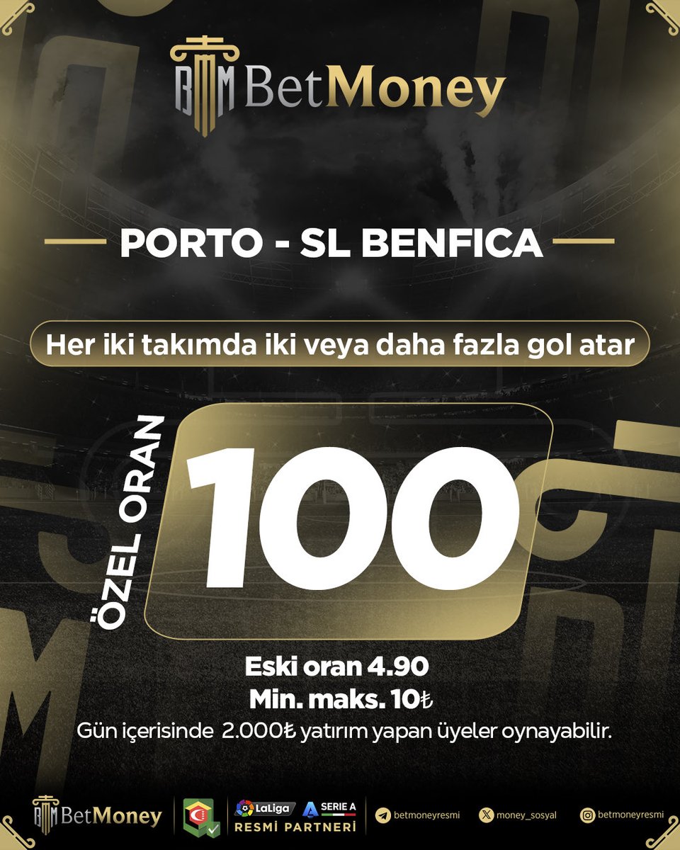 moneygiris's tweet photo. Günün Özel Oranlı Kuponu BetMoney’de!

🎯 HER İKİ TAKIMDA 1.5 ÜST
💥 Özel Oran: 100
📉 Eski Oran : 4.90
🌟 Min-Maks:10₺

Gün içerisinde 2000₺ Yatırımı Olan Üyeler Faydalanabilir.
 
Fırsatı kaçırma, özel oran tükenmeden kuponunu yap! 💰 https://t.co/O5vczJoWzt