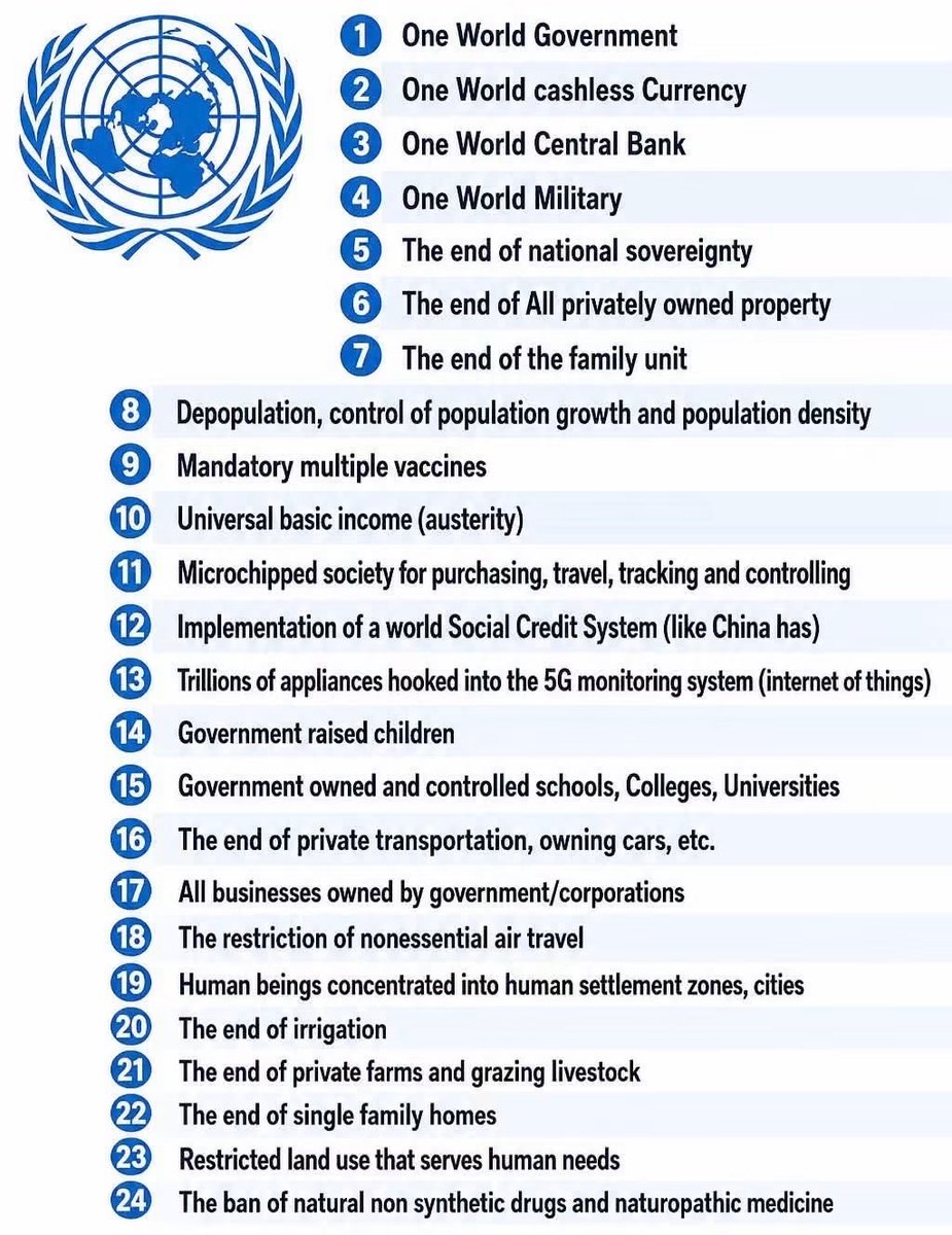 maximumpain333's tweet photo. NEW WORLD ORDER

UN AGENDA 21/2030 MISSION GOALS https://t.co/INzkeb3OJX