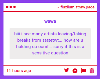 bunnixon_'s tweet photo. np at all!! i'm barely active in the fandom in general so i only found out about stuff a little later than everyone else💔i wish the best for everyone and i hope flux and other cc's are doing alright, but i will most likely be drawing less flxrt art if any at all from now on + https://t.co/o84XCC2701