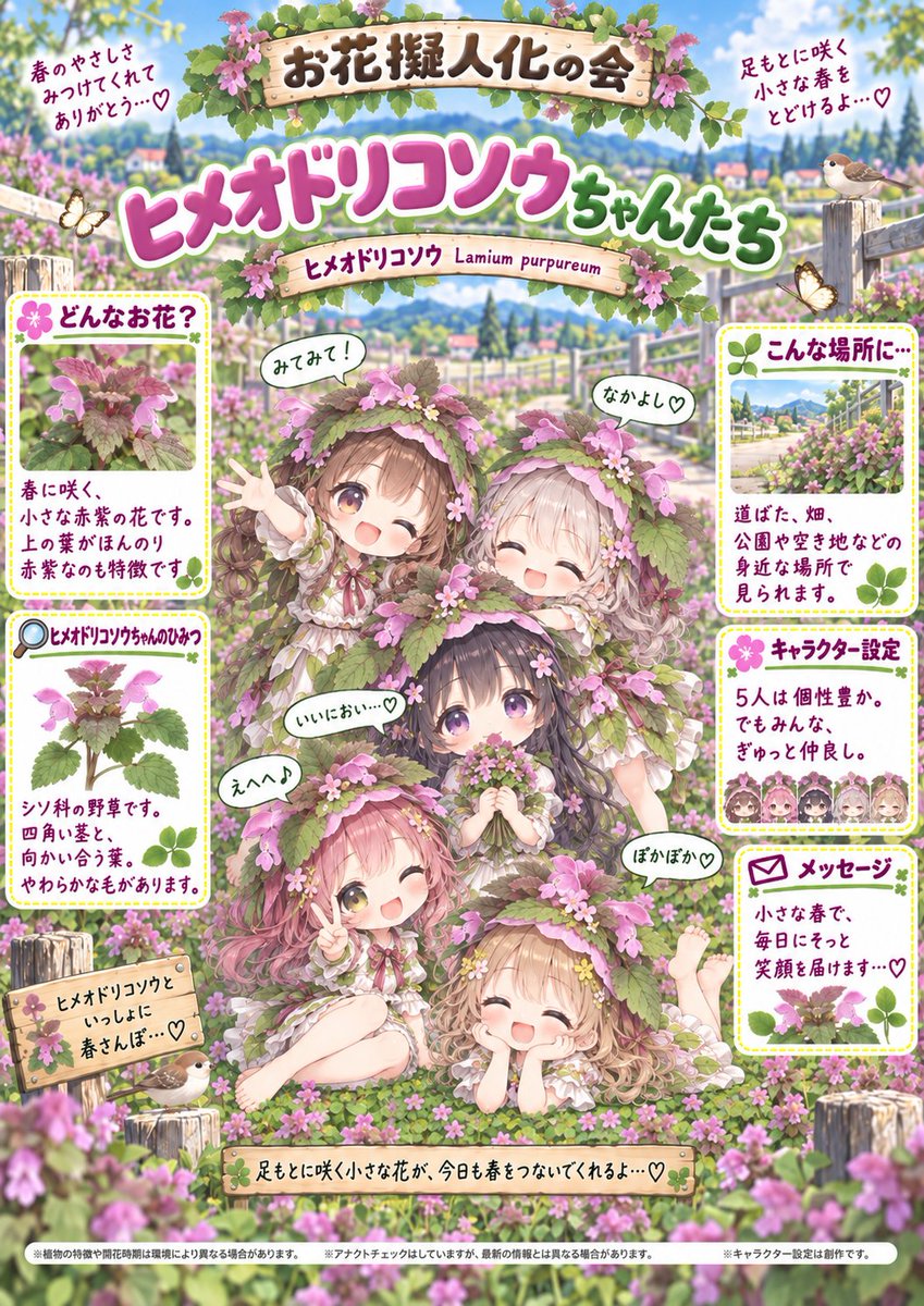 UhuqSXhiHm20234's tweet photo. 【お花擬人化の会】ヒメノオドリコソウちゃん🌸 https://t.co/Z3HPCFnAub