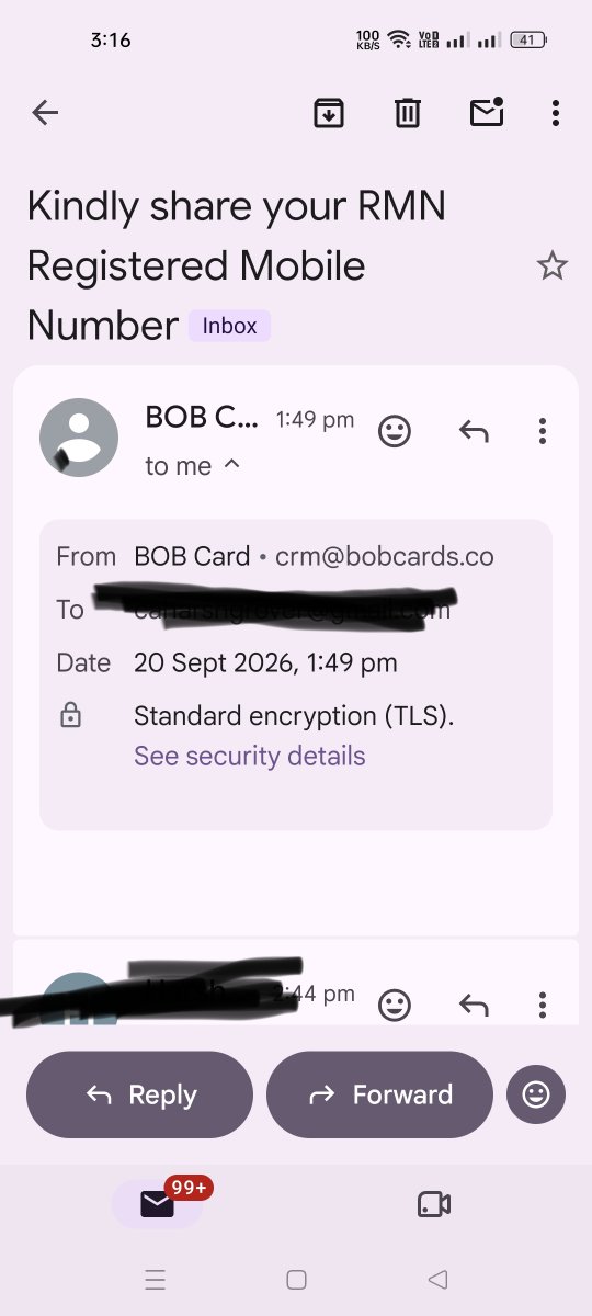 Harsh4Indian's tweet photo. @bobcardofficial Some fraudster tried to take my card details using your email address, they asked my number and other card details for fraud. Kindly take some actions on these fraudsters https://t.co/0WpMn6DFgn