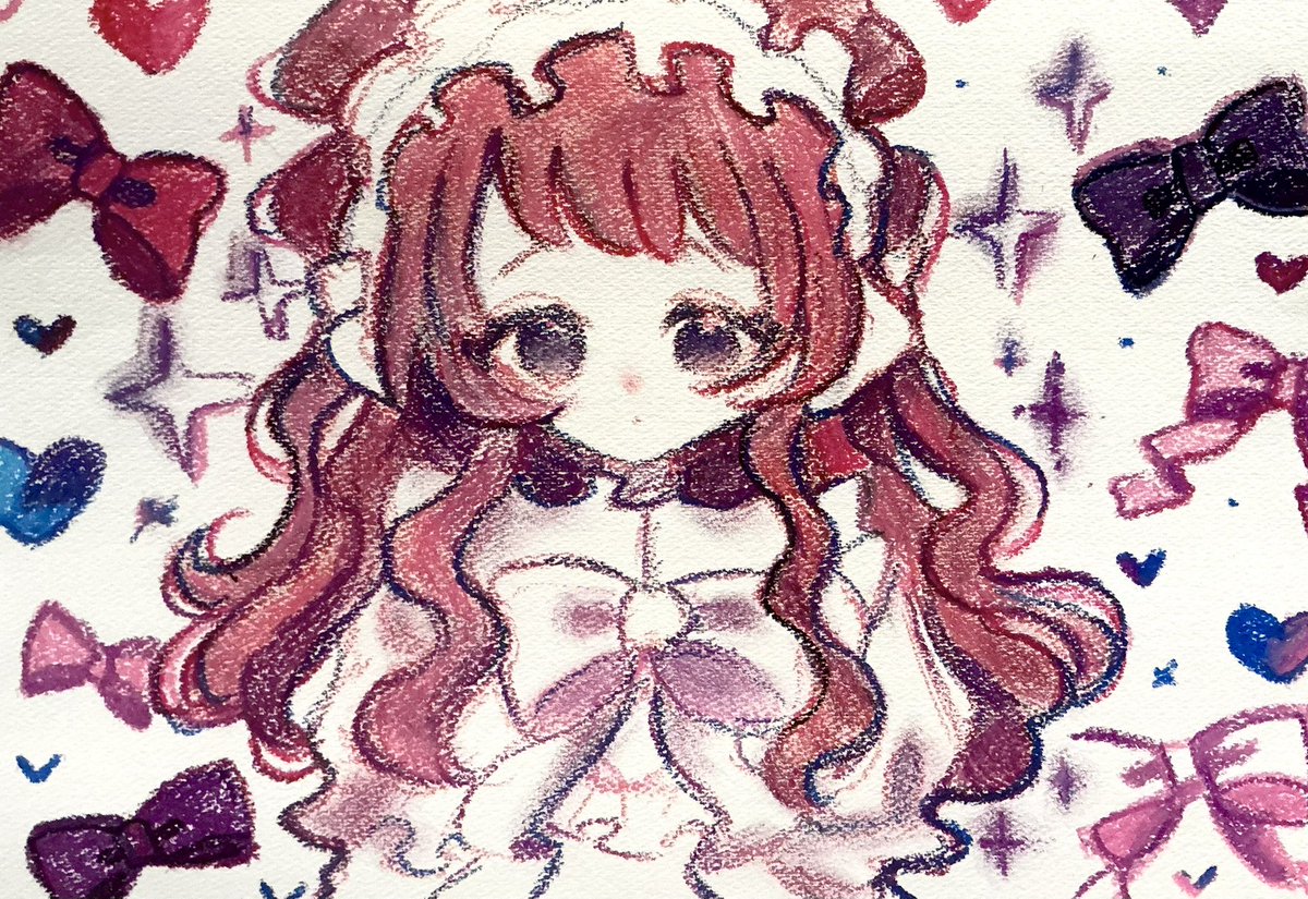omotinosiawase's tweet photo. クレパスでふりふり衣装咲季可愛く描けたにょーん🎀 https://t.co/802wuvDx7i