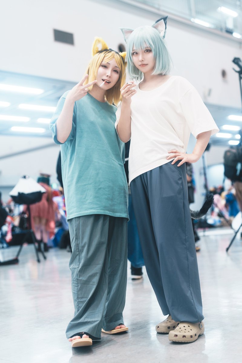 7iroBell's tweet photo. 【コスプレ】
ヤニねこ｜ヤクねこ

大好きな先輩(あかなさん)とのツーショットを撮って頂きました🐈‍⬛🐈
照れくさそうに頭を搔くショット、お気に入りです😊

ヤニねこ︰@akanacos710 さん

Photographer :@okinoyade さん

#Uアコスタ2026 #アコスタ池袋
#おきのやで https://t.co/PZmIB1ceZ4