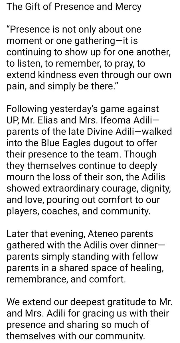 TeamAMDG's tweet photo. After the game against UP, Mr. and Mrs. Adili again spent precious time with the Ateneo Blue Eagles. They also had dinner with the parents of the Ateneo players 💙

📷 Ateneo de Manila University https://t.co/OFdjUkNGnE
