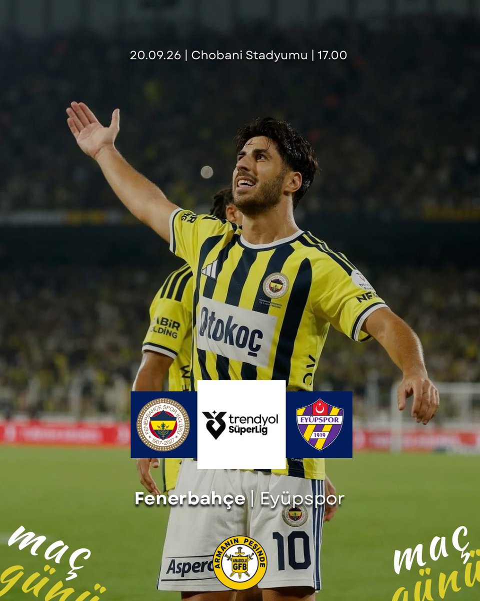 anadolugfborg's tweet photo. 🆚 Eyüpspor  
🗓 20 Eylül Pazar    
🕔 17.00 
📍 Chobani Stadyumu

#AnadoluGençFenerbahçeliler https://t.co/SVJaO8fGVB
