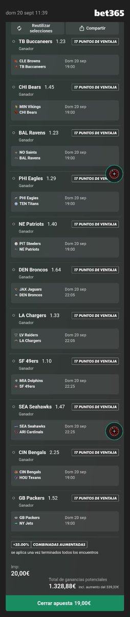 FooFighterR6S's tweet photo. @Alcatraz_Bets y servidor volvemos a la carga con funbet a 13 partidos Semana 2 #NFL del turno 19:00/22:00 de hoy, 11 coinciden, han ido a funbet cuota 66@
Si acertamos, sorteamos 100€ + mes premium del servicio telegram @Alcatraz_Bets a los q den like/RT a este tuit 🤟🤟 https://t.co/7I6URtEfhq