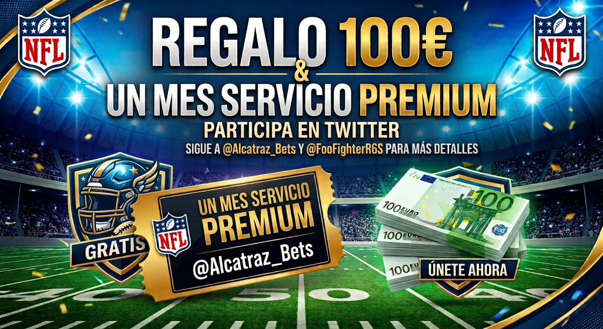 FooFighterR6S's tweet photo. @Alcatraz_Bets y servidor volvemos a la carga con funbet a 13 partidos Semana 2 #NFL del turno 19:00/22:00 de hoy, 11 coinciden, han ido a funbet cuota 66@
Si acertamos, sorteamos 100€ + mes premium del servicio telegram @Alcatraz_Bets a los q den like/RT a este tuit 🤟🤟 https://t.co/7I6URtEfhq