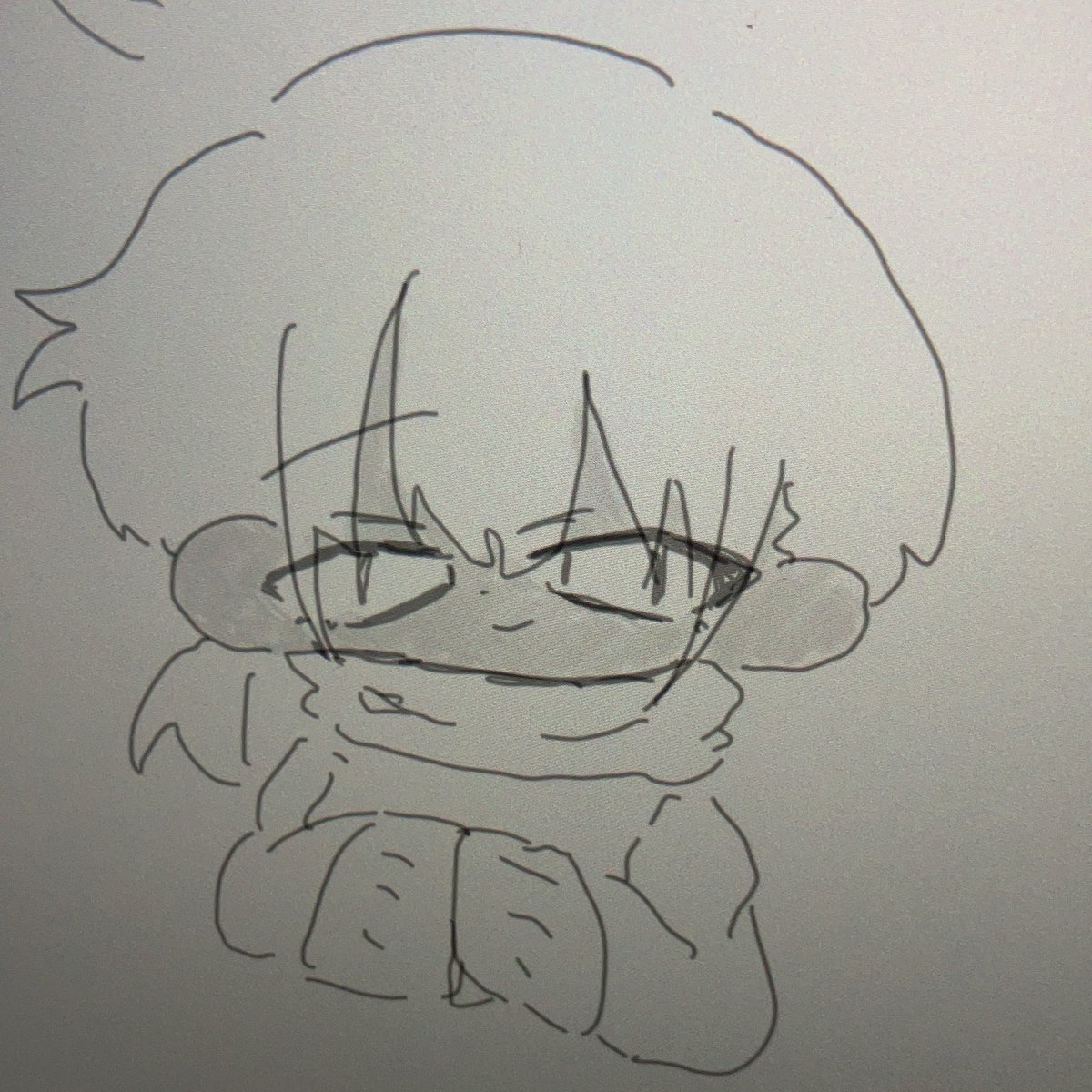 CuOuCuO's tweet photo. 右側の服のしわがうまく描けたから左も真似しよ！ってなったらなんか村人みたいになっちゃった https://t.co/2P1QWDtICG