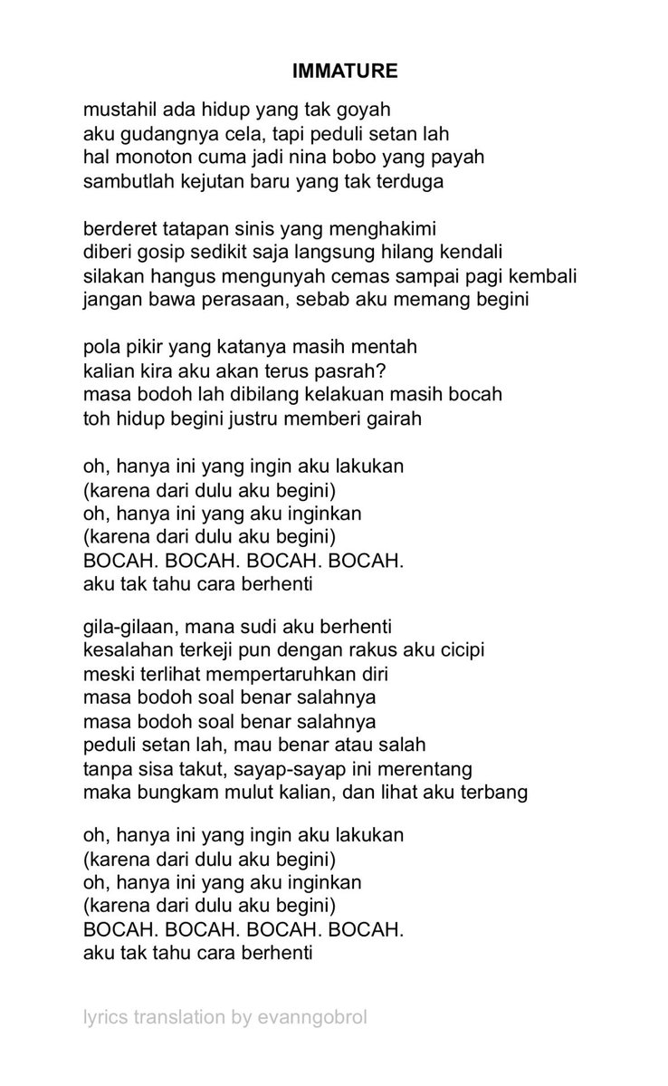 evanngobrol's tweet photo. EVAN - IMMATURE
indonesian lyrics translation by evanngobrol

#EVAN #에반 #HEESEUNG #희승 https://t.co/beKtDXZmy7