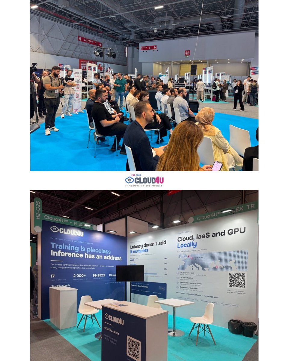 cloud4uru's tweet photo. Cloud4U на GITEX AI Türkiye 2026

9–10 сентября в Стамбуле прошла GITEX AI Türkiye 2026 – международная технологическая выставка, объединившая представителей AI, облачных технологий, дата-центров, кибербезопасности и цифровой трансформации https://t.co/79a5RlP4d9