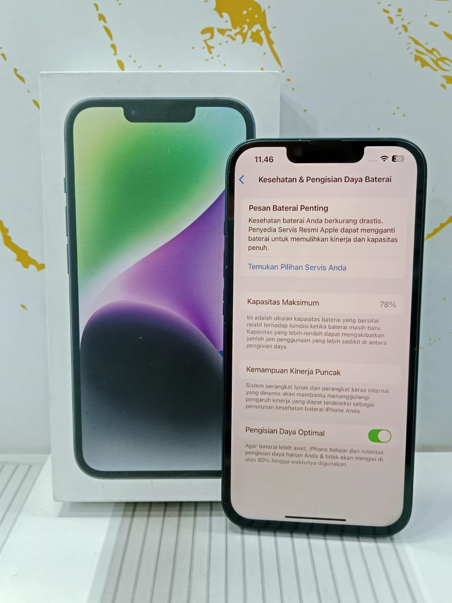 zndy44__'s tweet photo. iPhone 14 128GB Midnight iBox

• Fullset
• BH 78%
• Sudah ganti LCD
• Face ID Off, True Tone On
• Lecet pemakaian wajar
• Fungsi lainnya normal
• Siap pakai

Bogor | COD | Bisa Tukar Tambah | Rekber Shopee 1,11% | WA: 0895364323338
#wts #zonauangㅤ #preloved https://t.co/7wAyE7Z7yi