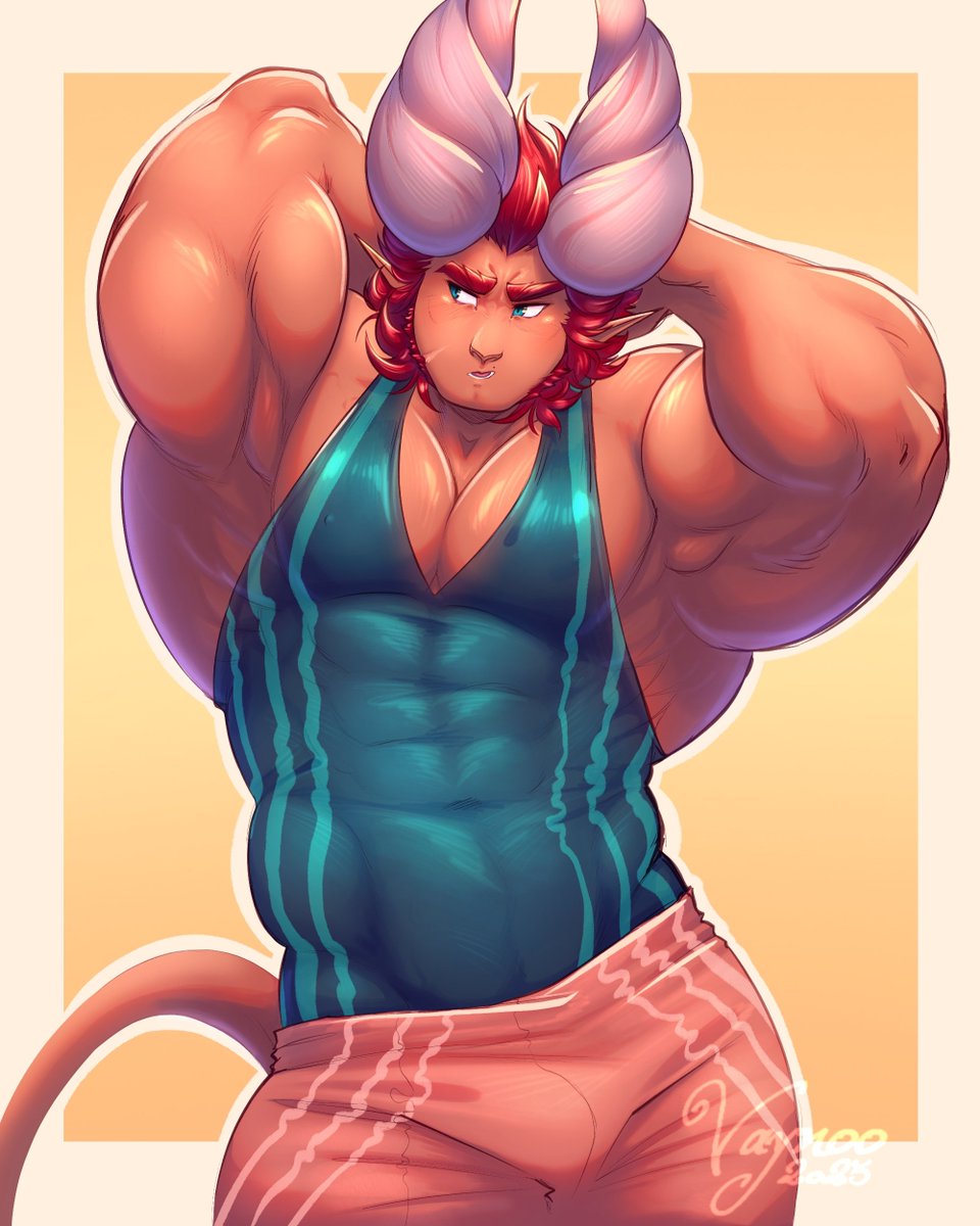 Sichivay's tweet photo. 💪Buff💪 
I sketched this with a friend of mine using muscle references for artists that other artists compiled together into a book :D
#art #gay #bara #digitalart #sexy https://t.co/GLxDpGtTiP
