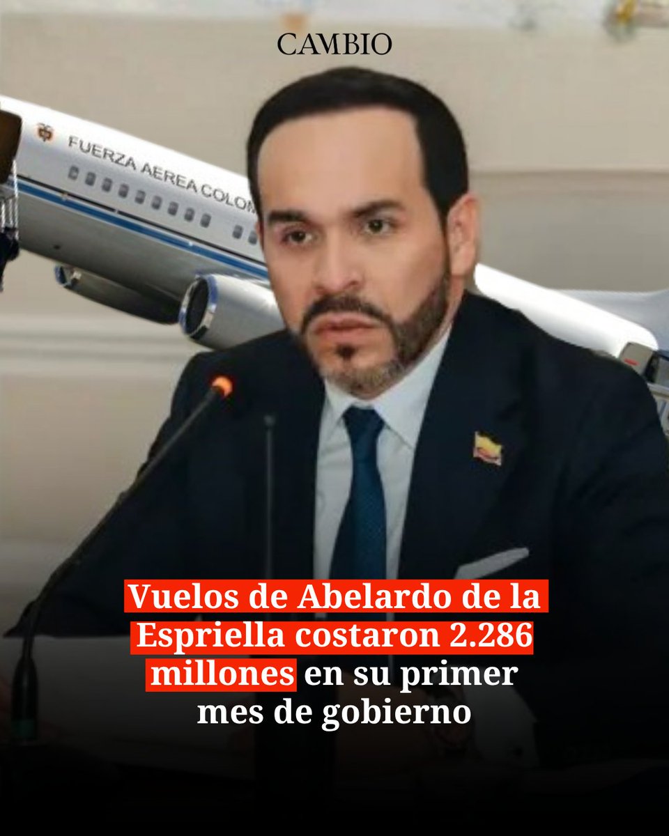 estoescambio's tweet photo. Los desplazamientos aéreos del presidente Abelardo de la Espriella sumaron $2.286 millones en un mes. ✈️ De 219 trayectos, 138 duraron menos de diez minutos. ⏱️ Para que usted dimensione el impacto de estos vuelos, vea el desglose en: https://t.co/7D008zhzn3 https://t.co/kdU8ZfCypc