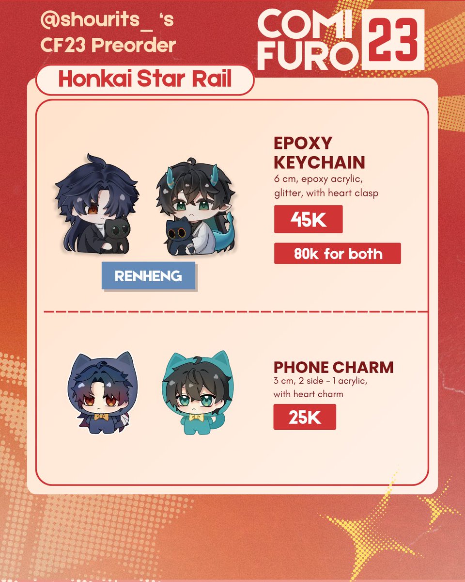 shourits_'s tweet photo. [❤️ &amp; 🔁  are appreciated!!]
My very small #CF23 PO is open!
🗓️ : 20 September - 30 September 2026
📍 : Both days, booth number S - 12 [ Lone Stargazers ]
✉️ : Pick up &amp; Mail order (local)
🫶 : DC, Resident Evil, HSR (Renheng Only)
🔗 : below!!

#cf23 #cf23catalogue #comifuro23 https://t.co/NIYMbIDKZN