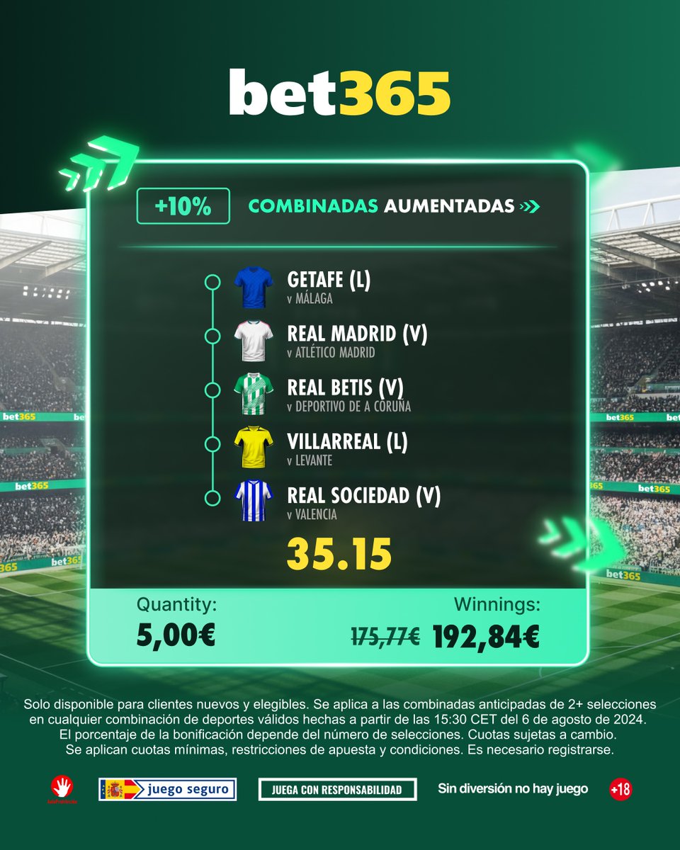 bet365_es's tweet photo. ¿Has hecho ya tu combinada para hoy en La Liga?

Hay CINCO partidos
