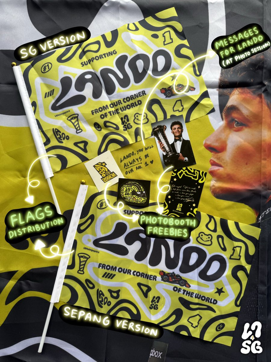 LN4singapore's tweet photo. Some previews for the upcoming events for supporting Lando at Sepang and Singapore GP! 💚

Details are still being finalized but stay tuned for the upcoming event announcements~ 👀 https://t.co/Ey34UPsVAV