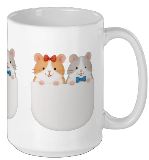 Kogetsu1610's tweet photo. Pocket Peek Hamsters, Cute Hamster Friends Illustration Ceramic Mug, 15ounces

👇 Find out more here
🔗 [https://t.co/CTz3DcrKXW]

#Hamster #CuteIllustration #AnimalArt #OriginalArt #GalleryKogetsu https://t.co/Xh6jgPRuna
