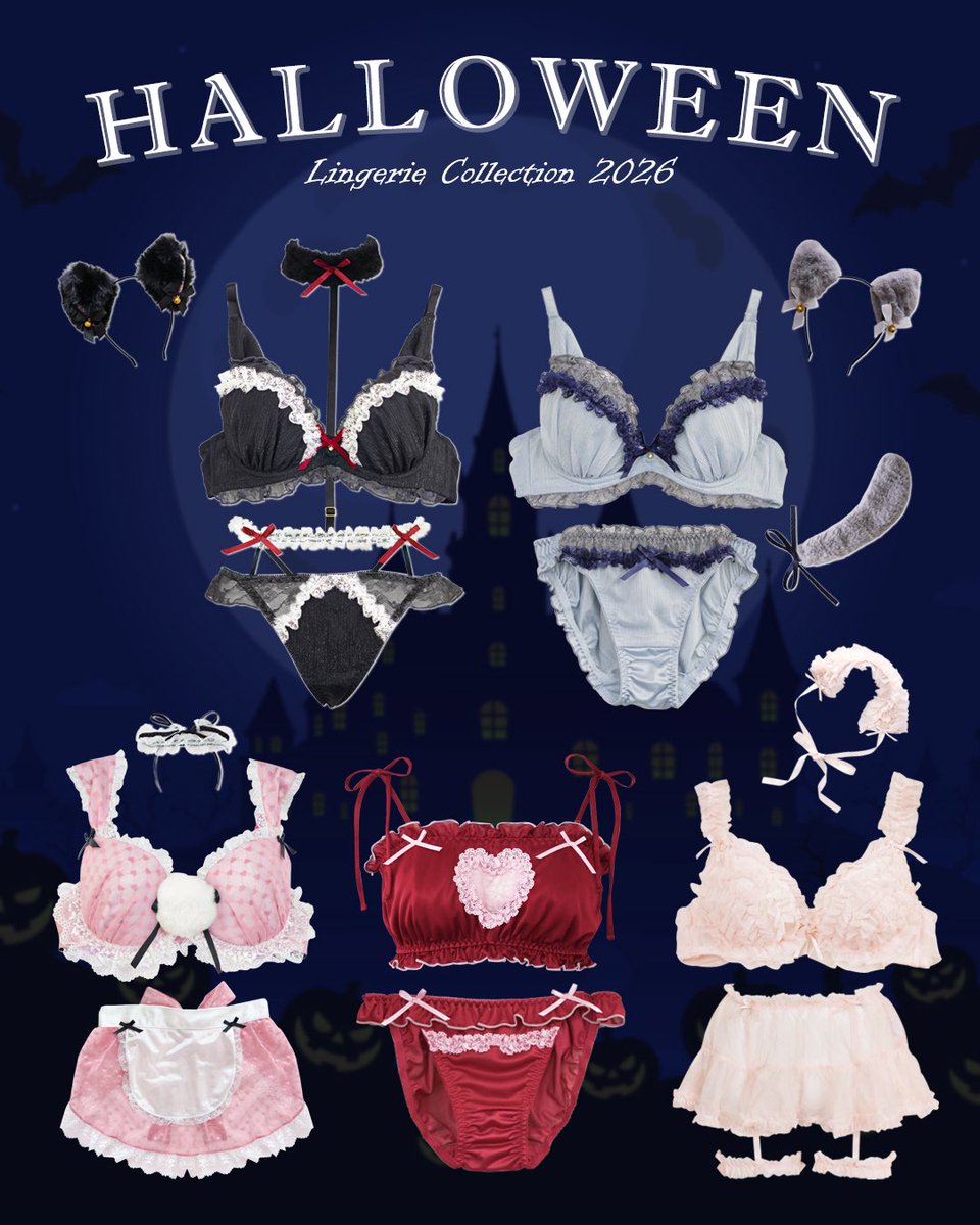 LoveranOfficial's tweet photo. 『 🖤🕯️𝑯𝒂𝒍𝒍𝒐𝒘𝒆𝒆𝒏 𝒄𝒐𝒍𝒍𝒆𝒄𝒕𝒊𝒐𝒏🎃🖤 』
“コスプレランジェ”を纏って...お洋服の下でこっそり仮装👻💕2026LOVERANハロウィンがまもなくスタート🕸.𖥔 ݁ ˖ https://t.co/ghlJ3RZ8Ou