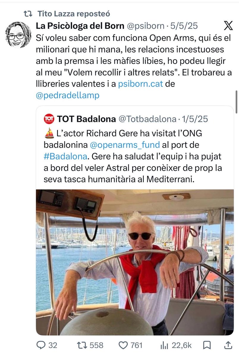campsoscar's tweet photo. Una altra que intenta fer negoci difamant Open Arms.
Seguim creant ocupació!! 😂

Per cert, si tens proves d’això de les “màfies líbies”, publica-les. Totes.

Fa once anys que les esperem amb candeletes. https://t.co/540iC2kw5s