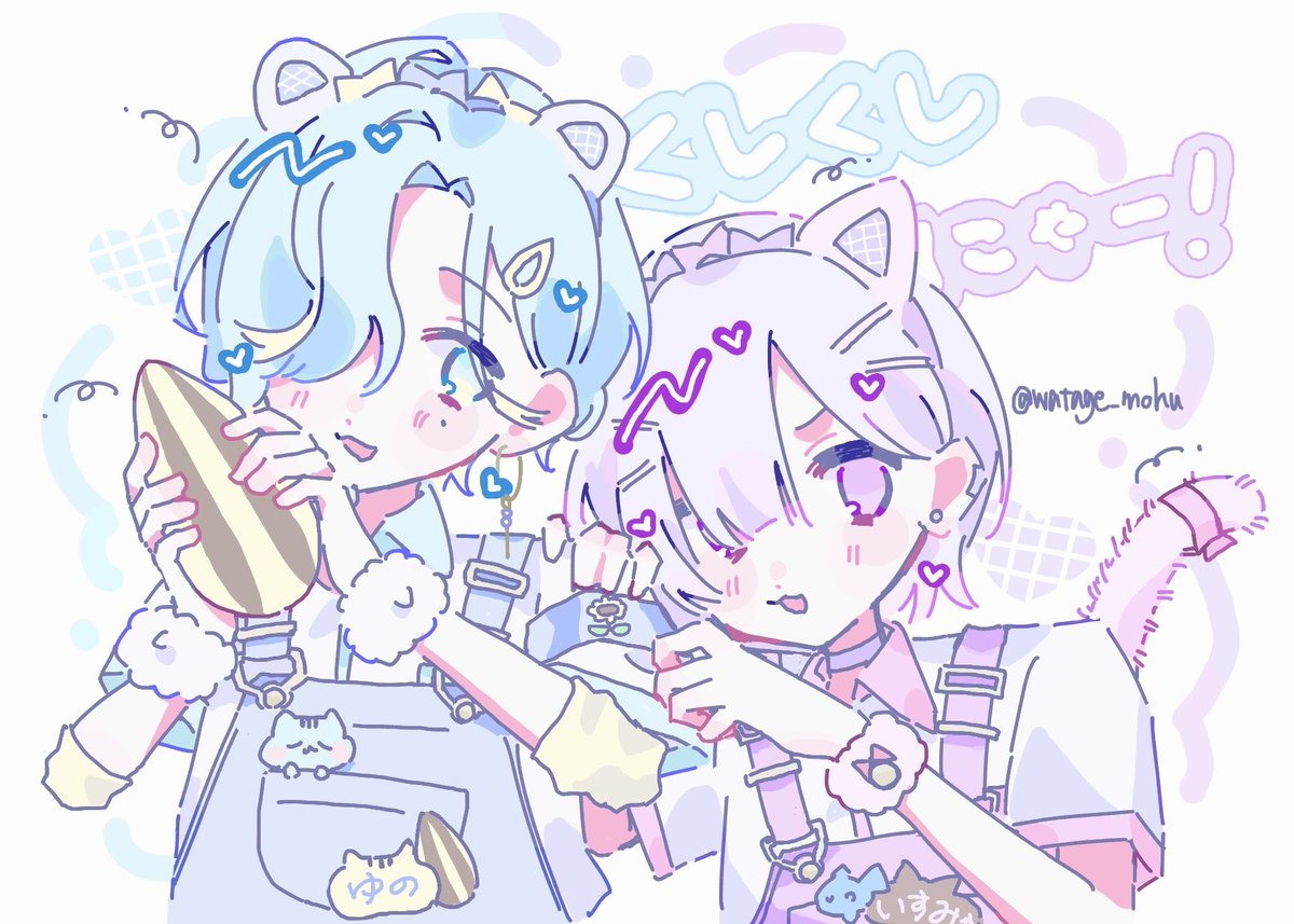 watage_mohu's tweet photo. すぷれあ1周年おめでとうございます❕
もっふんろ〜る可愛くて最高です♩
みゃーみゃーず描きました💖
#すぷれあ1周年 #シロ展示館 #おれのゆの https://t.co/xsh8w2uvyL