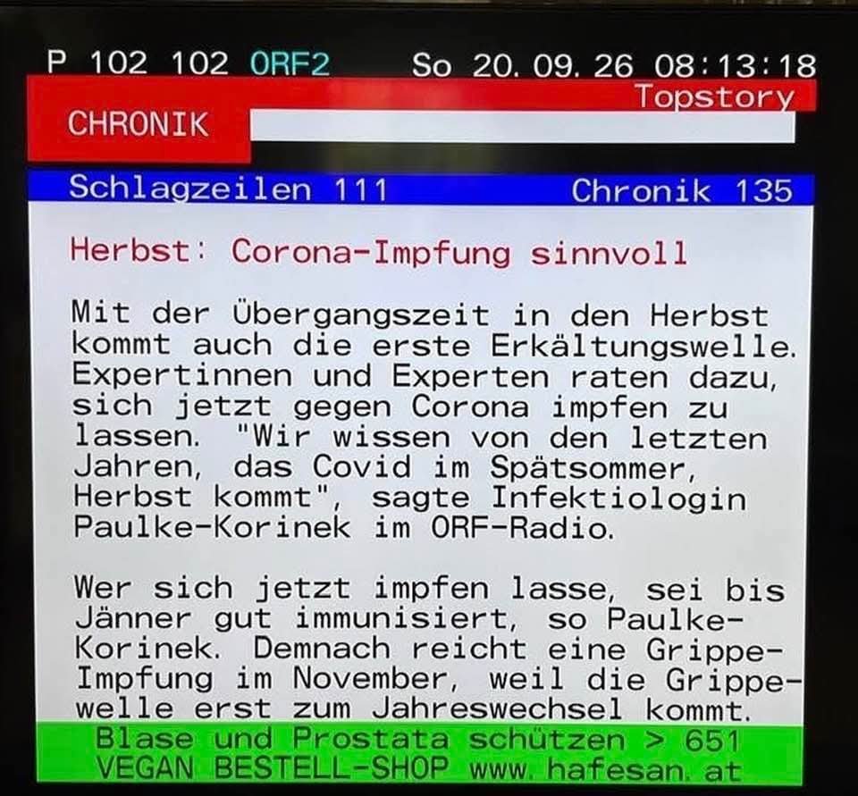 FMachl's tweet photo. Ist das Geld der Pharmaindustrie wieder am Konto? ORF macht wieder Corona-Impfwerbung https://t.co/Tv0gCqDAOp