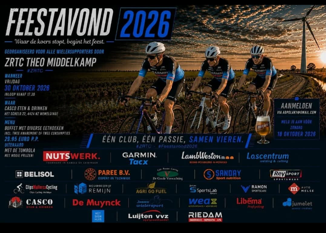 zeelandodfiets's tweet photo. Fietsvaria ZRTC Theo Middelkamp: Feestavond voor alle wielersupporters op vrijdag 30 oktober in Wemeldinge. Aanmelden: adpolak@gmail.com https://t.co/jbvOaAWBfJ