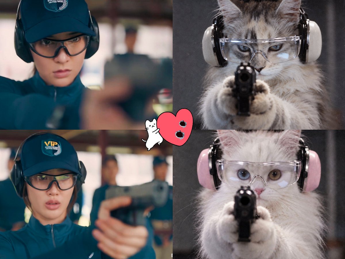l158712093's tweet photo. The kitten is not allowed to play with guns
My heart was struck🥰🥰🥰

TPJS IS SHINING BRIGHT 20
#TungpangJessie
#Tungpangpl 
#Jessienatsiya https://t.co/TTW8xXyEeu