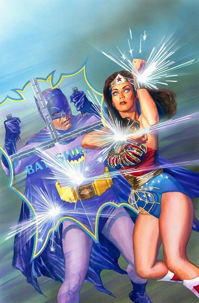 TheBatHome's tweet photo. Alex Ross painting the wonderfully strange world of Batman ’66. The colors, costumes and theatrical absurdity of the series have rarely looked this gorgeous. https://t.co/KhztH2yh1p