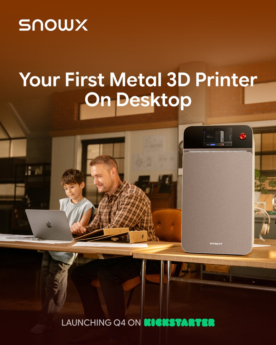 SnowX_Official_'s tweet photo. Your first desktop metal 3D printer — launching Q4 on Kickstarter.
• 80×80×100 mm build volume for your core creations
• One-click printing with free SnowPath
👉https://t.co/3EmM59BVYl
#SnowX #SnowPod #metalprinting #metal3dprinting #3dprinting #AdditiveManufacturing #SLM https://t.co/R6Os6gbJjN