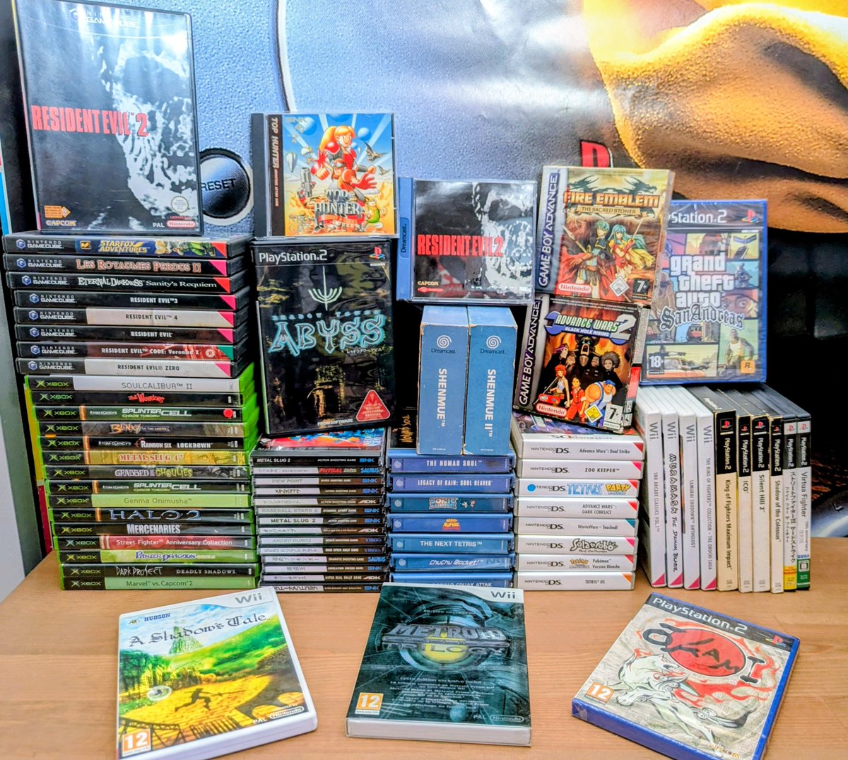 GyobYz's tweet photo. Deuxième arrivage ! 🎉

Du GameCube (encore), Neo Geo CD, Xbox, Dreamcast, DS, Game Boy Advance, Wii, PS2…

Du complet, du blister, des jeux rares dont on ne sait même pas pourquoi ils sont là !

On estime tout ça en live à 16h ! 😁 https://t.co/lm8e2ylZXE