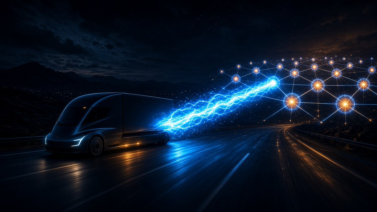elonwirex's tweet photo. Tesla's Sparks Semi plant just got the full Top Gear Tech walkthrough — 1.7M sq ft, $3.6B, built for 50,000 trucks a year.

Production trucks on public roads, ~1.7 kWh/mi, ~60% charge in a 30-min break. Class 8 freight is leaving the pilot era. https://t.co/vAVlBSWdrp