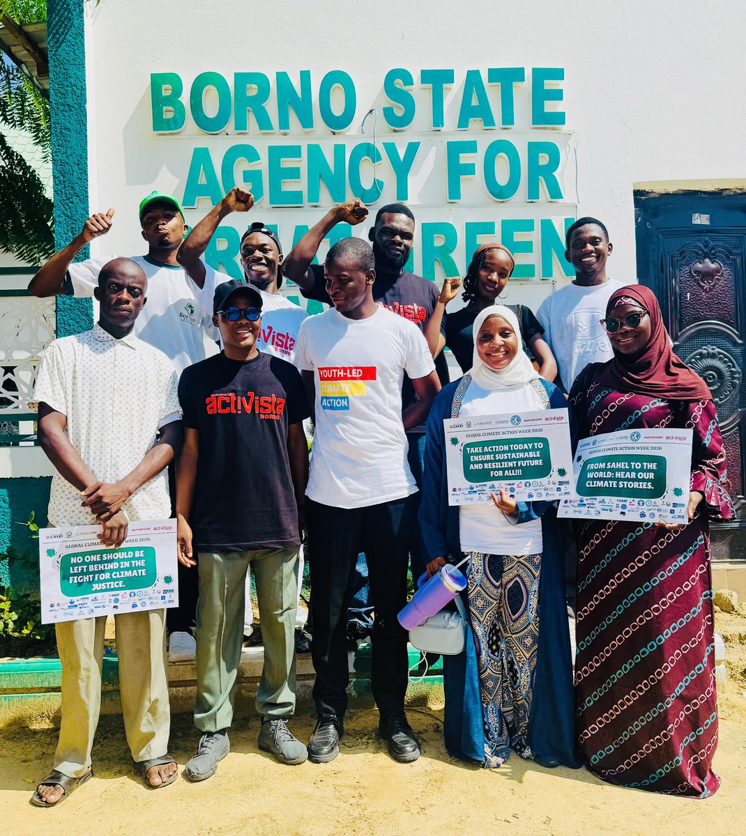 thwonderspeaker's tweet photo. Yesterday, we took climate action to the streets of Maiduguri as part of the Global Climate Action Week 2026. I joined young people, civil society organizations, government agencies, climate advocates, partner organizations for a Climate Action Street Walk.
#climatejusticenow https://t.co/o5f8IO7ACh
