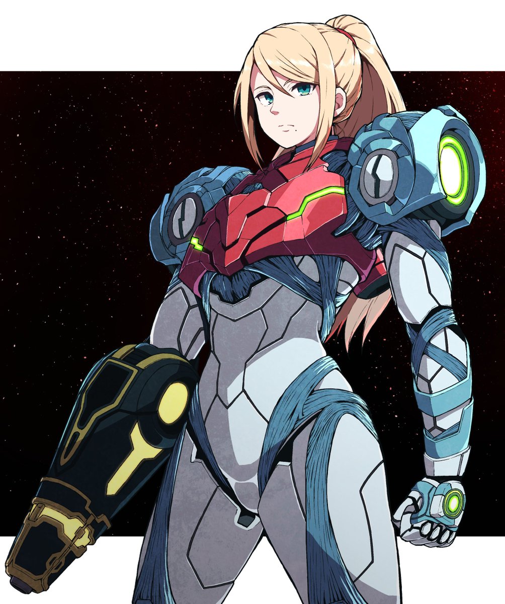 SpearOfSpace's tweet photo. There is something about Samus with her armor but without the helmet Fanarts touching my insides https://t.co/JMx1yG6wKc