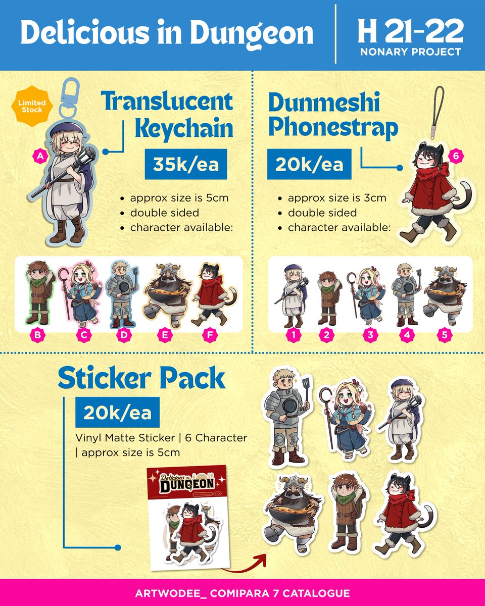 Artwodee_'s tweet photo. [♡ + ↻ appreciated!]

Wo Dee's Comipara 7 PO is open!🌠
#comipara7

📆20-29 September 2026
📍Nonary Project (H 21-22)
😺 Pandavva, Dungeon Meshi, Jujutsu Kaisen, HSR
🛒OTS &amp; Mail Order (manual)
📎PO link on reply https://t.co/eFONRL0I8A