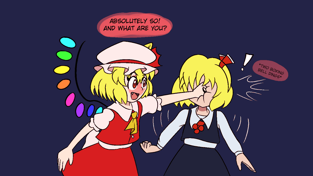 Dr_Oshawott's tweet photo. Rumia and Flandre's encounter https://t.co/9Yd5wVsBdH