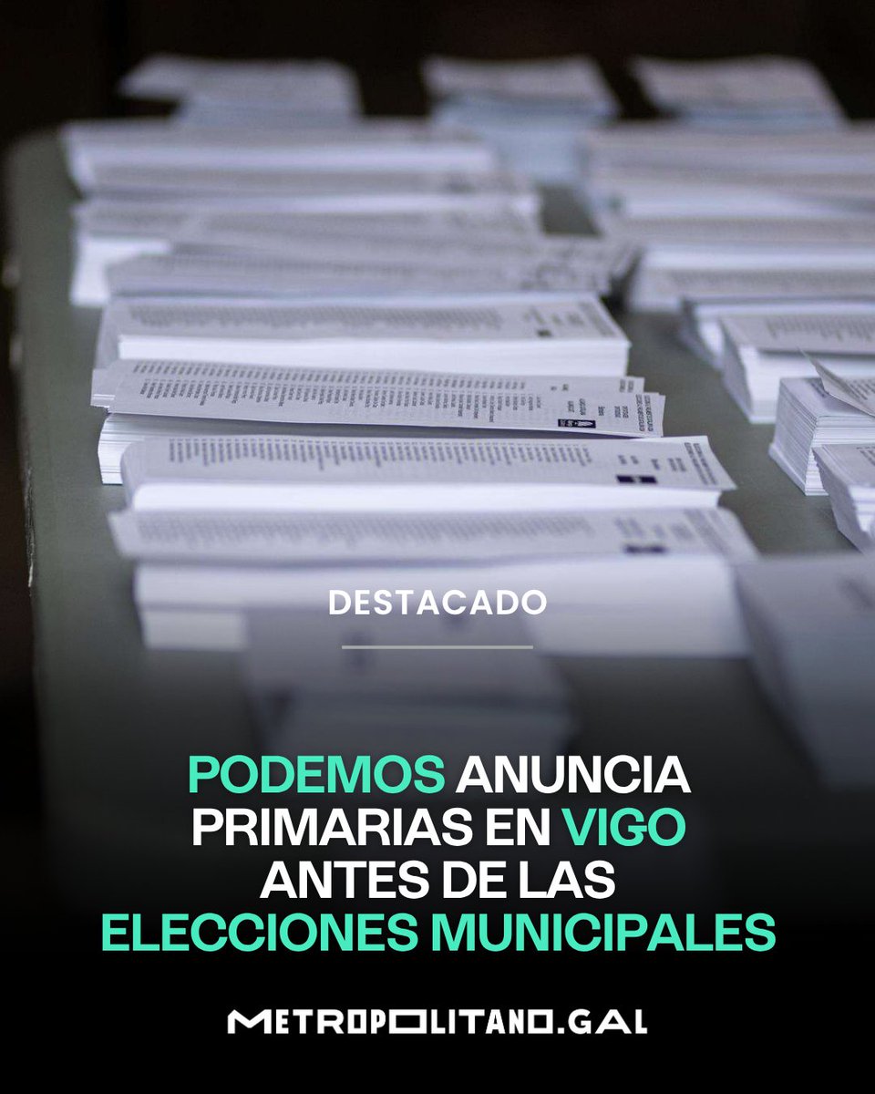 MetroVigo's tweet photo. #Vigo #Podemos #EleccionesMunicipales
🗳️ Podemos se prepara para las elecciones municipales, estas son sus dos candidaturas para Vigo

👉 Te dejamos todos los detalles en la noticia: https://t.co/zDF29qZ2BQ https://t.co/gTfDX4HjPE