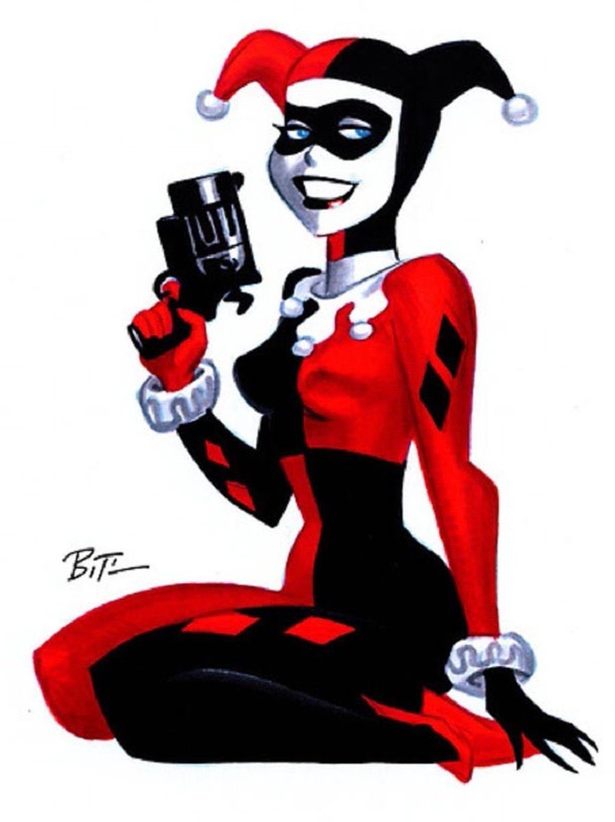 TheBatHome's tweet photo. Bruce Timm’s Harley Quinn remains one of the greatest character designs in DC animation. Simple, instantly recognizable and impossible to separate from the character. https://t.co/BGPX4rvyHq