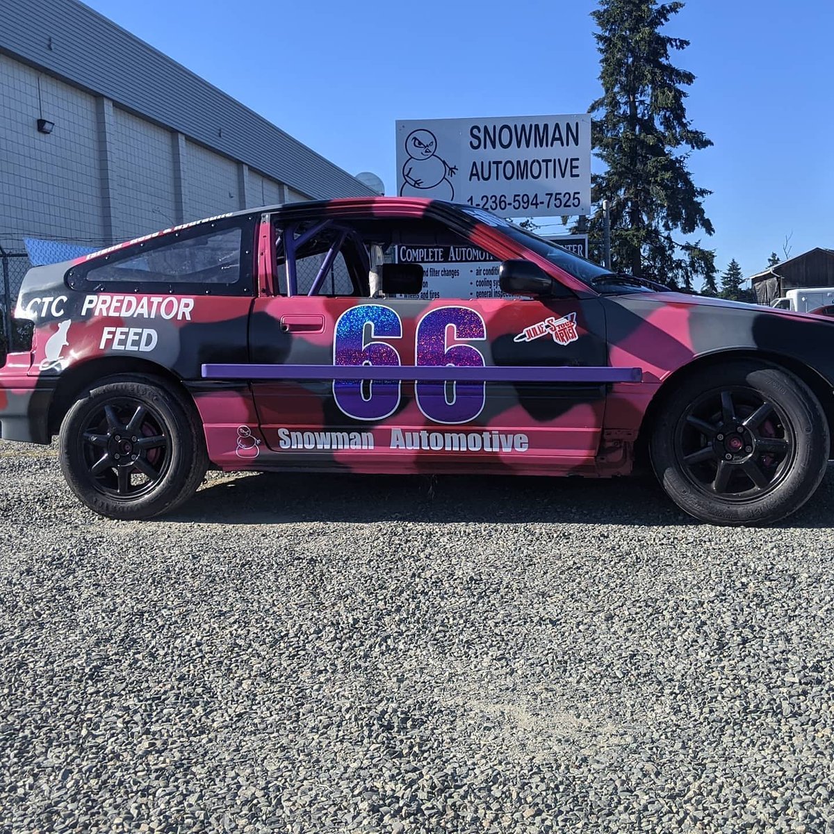blasall's tweet photo. Well, the Saratoga Speedway car is done. Taking her to Penticton to get automatically disqualified. Oh well—race the laps, have a blast, and spend time with friends. https://t.co/68RZL4jjmn