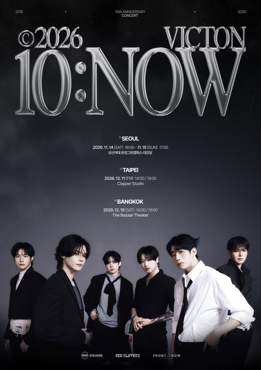 katakana_17s's tweet photo. 2026 VICTON CONCERT [10:NOW] ASIA TOUR🇰🇷
📅 Seoul Nov 14(Sat)・15(Sun) 📍Sungshin Women's Univ. Grand Hall
📅 Taipei Dec 11(Fri) 📍Clapper Studio
📅 Bangkok Dec 19(Sat) 📍The Bazaar Theater
VVIP &amp; VIP – limited
📩 for inquiries and bookings
#VICTON #빅톤 #10_NOW #2026_VICTON https://t.co/cBw9ZiZeYV