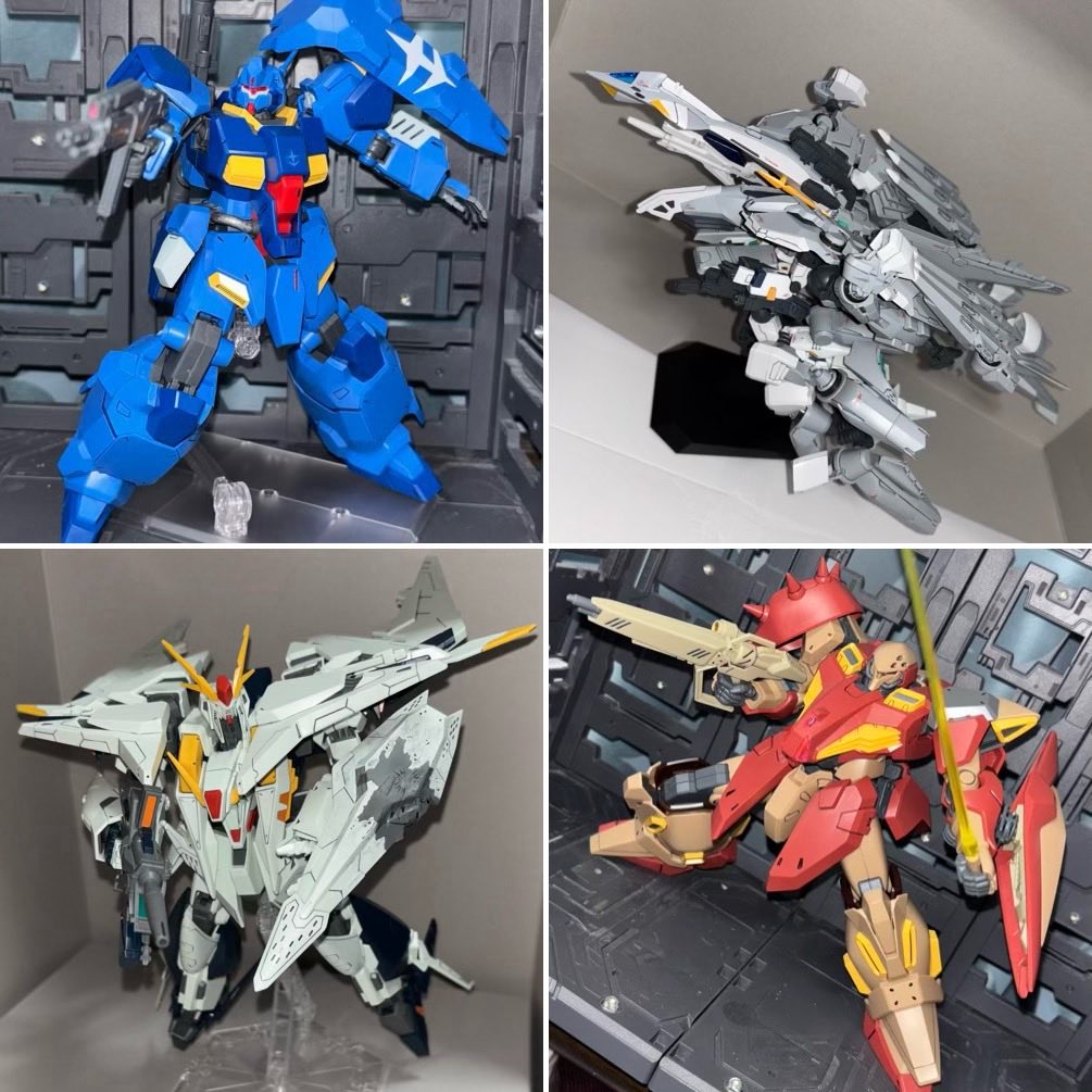 Hideyan021981's tweet photo. 直近に作成した機体！
どれもかっこいい😎
#みりプラ #めこ丸隊 
#ガンプラ好きと繋がりたい https://t.co/qwDwhg9HZH