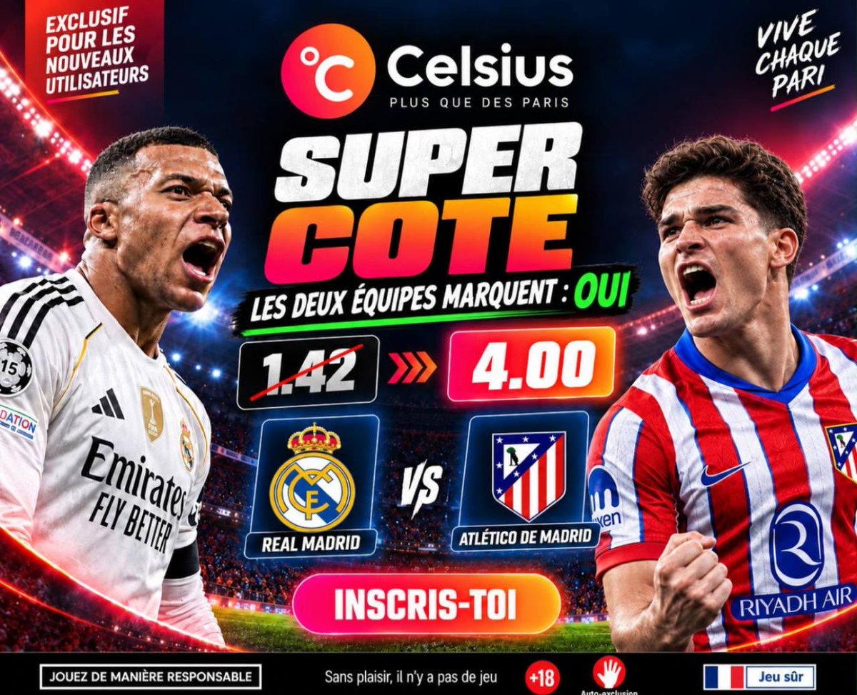 HighfootOx's tweet photo. 🔥 LE SPOT CELSIUS 🔥

👉But des 2 @1.40 ➡️ @4.00

👉 https://t.co/Huoq3R5lG3
( retrait instantané en virement💰)

CODE CELSIUS : DYSMSXBG

➡️ ENORME OPPORTUNITÉ, DISPO UNIQUEMENT ICI 

Obtiens 50% de ton 1er dépôt en freebet, sans condition de mise ⚠️

#teamparieur #PronoDuJour #Tennis #LiveBetting #ParisSportifs #BettingTips