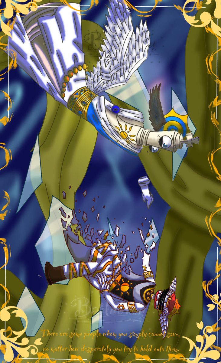 bailuorou's tweet photo. There are some people whom you simply cannot save, no matter how desperately you try to hold onto them.
When he leave, memories will become precious and sad, isn’t it
(To be honest, Some of my friends want beat me by this )
#kinger #caine #au #art #royalteeth https://t.co/rWIHu2y6oo