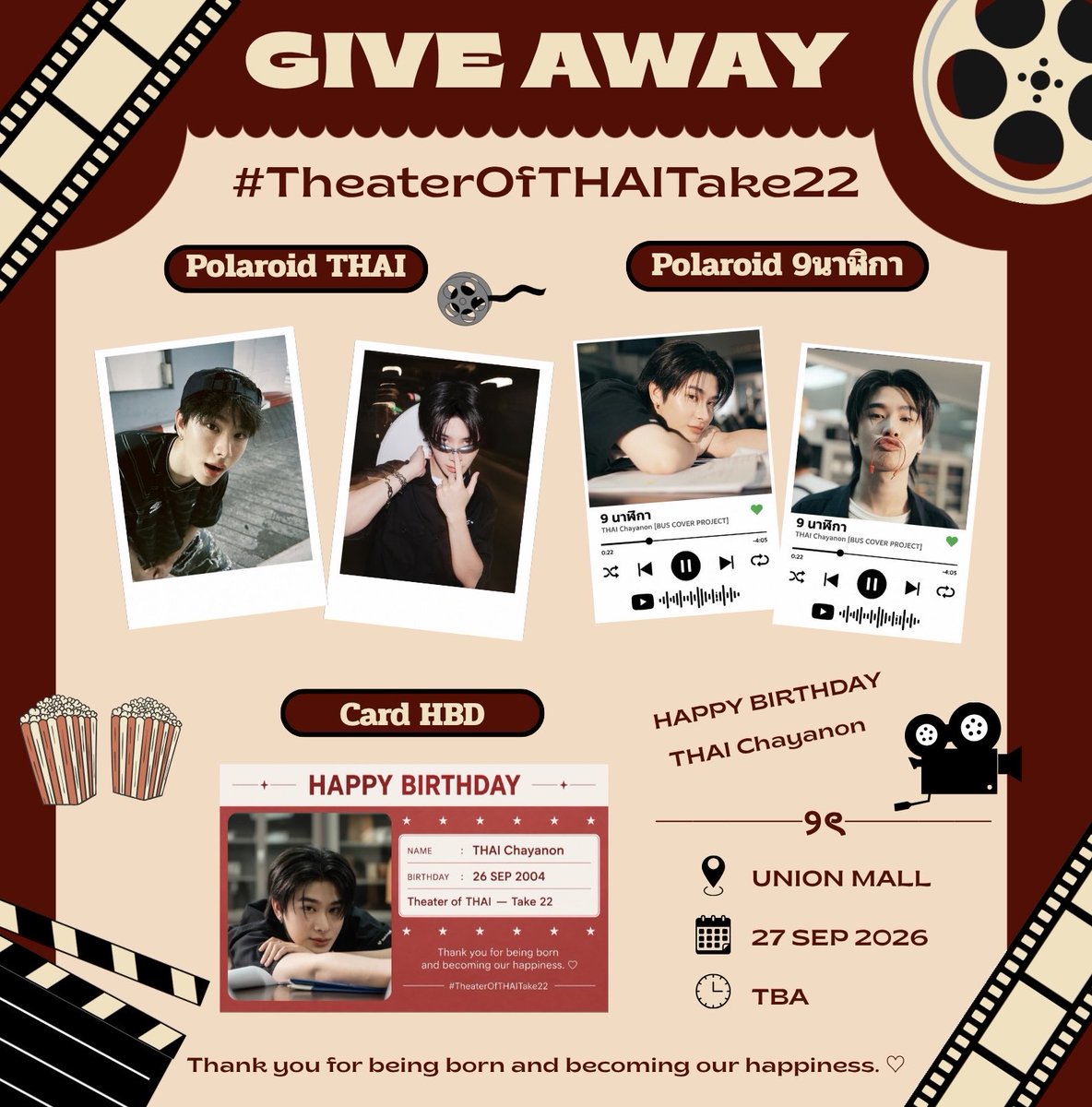 aoeiidefs's tweet photo. ♡ 𝗉𝗅𝗌 𝗄𝗂𝗇𝖽𝗅𝗒 𝖱𝖳 ♡ 

•-✿ 𝖦𝖨𝖵𝖤 𝖠𝖶𝖠𝖸 ✿-·
#TheaterOfTHAITake22 ✨

.☘︎ ݁˖ 𝗖𝗔𝗥𝗗 𝗛𝗕𝗗 -• 𝟣𝟫𝖾𝖺˖ 
.☘︎ ݁˖ 𝗣𝗢𝗟𝗔𝗥𝗢𝗜𝗗 𝟵นาฬิกา -• 𝟣𝟫𝖾𝖺˖ 
.☘︎ ݁˖ 𝗣𝗢𝗟𝗔𝗥𝗢𝗜𝗗 𝗧𝗛𝗔𝗜 -• 𝟦𝟤𝖾𝖺˖ 

📍 𝖴𝖭𝖨𝖮𝖭 𝖬𝖠𝖫𝖫
🗓️ 𝟤𝟩 𝖲𝖤𝖯 𝟤𝟢𝟤𝟨
⏰ 𝖳𝖡𝖠

✿ 𝘙𝘛 & 𝘴𝘩𝘰𝘸 𝘵𝘩𝘪𝘴 𝘵𝘸𝘦𝘦𝘵 𝘬𝘢 ʕ•ᴥ•ʔ
#THAIchayanon 🚌